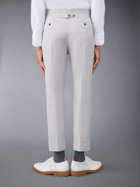 CLASSIC SEERSUCKER BACKSTRAP TROUSERS MED GREY