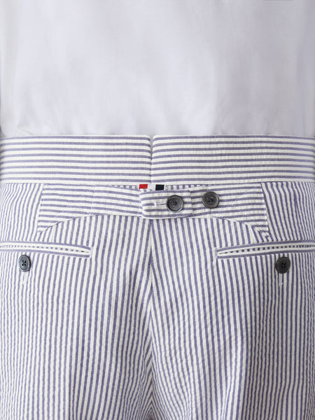 CLASSIC SEERSUCKER BACKSTRAP TROUSERS NAVY