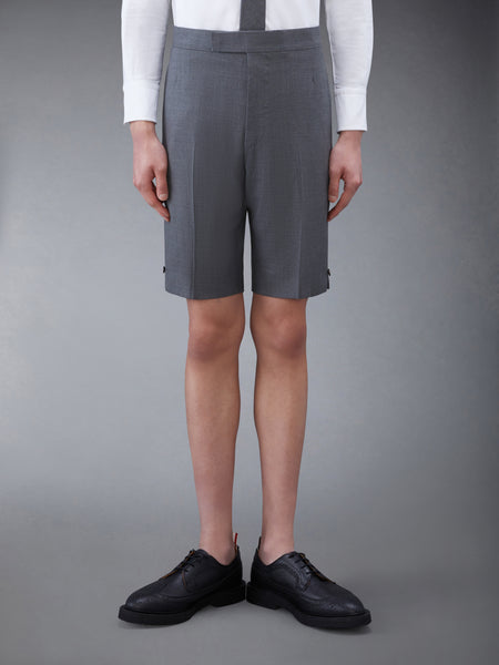 SUPER 120'S TWILL BACKSTRAP SHORTS MED GREY