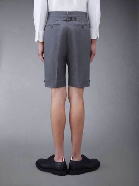 SUPER 120'S TWILL BACKSTRAP SHORTS MED GREY