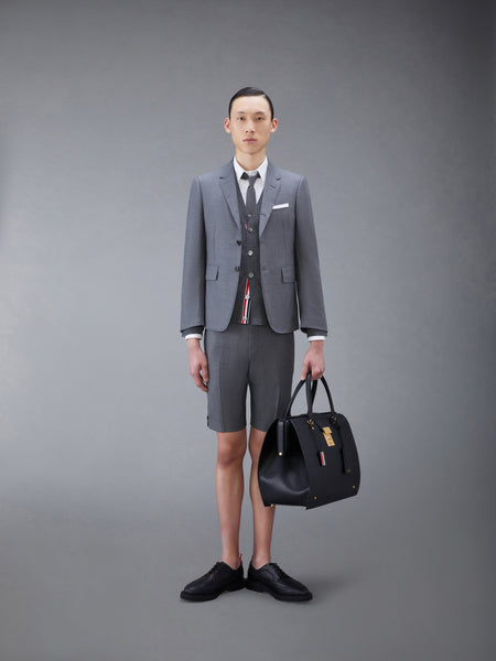 SUPER 120'S TWILL BACKSTRAP SHORTS MED GREY