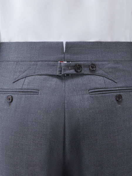 SUPER 120'S TWILL BACKSTRAP SHORTS MED GREY