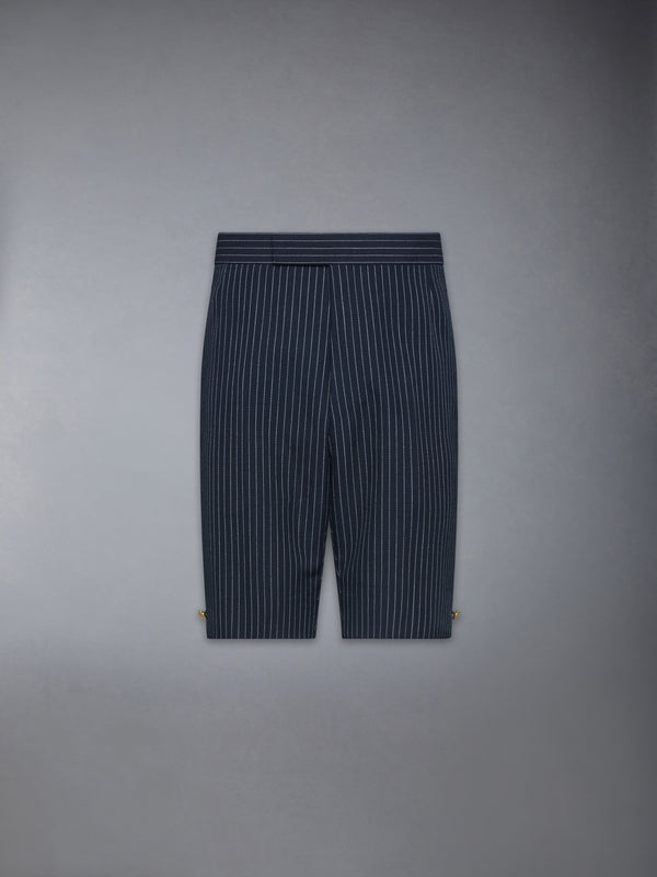 PINSTRIPE HIGH TWIST WOOL SHORTS - featured image