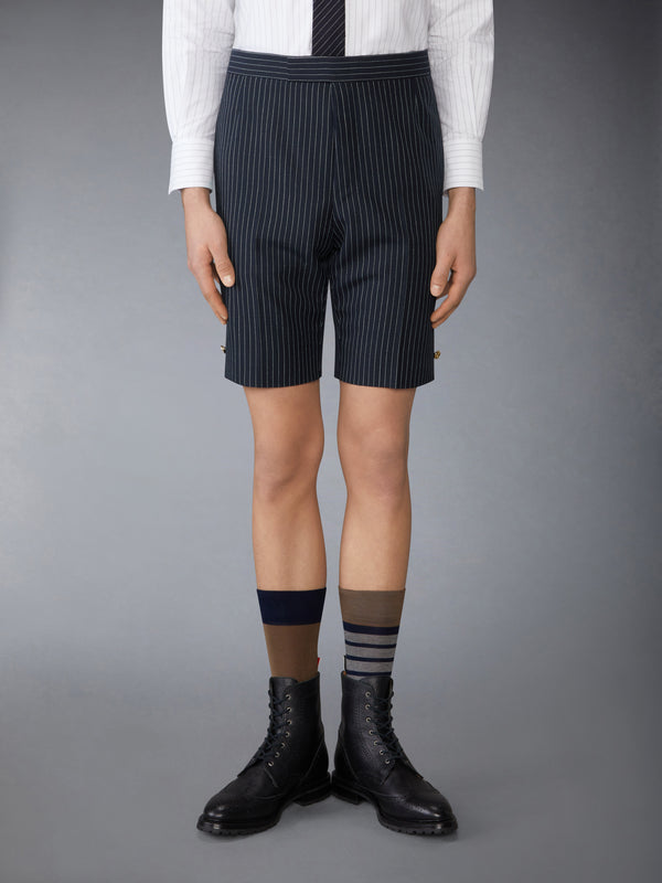 PINSTRIPE HIGH TWIST WOOL SHORTS - image 1