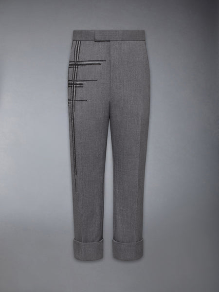 LOW RISE WOOL SCHOOL UNIFORM TROUSER MED GREY