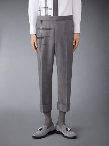 LOW RISE WOOL SCHOOL UNIFORM TROUSER MED GREY
