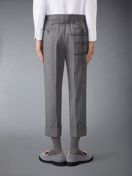 LOW RISE WOOL SCHOOL UNIFORM TROUSER MED GREY