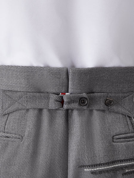 LOW RISE WOOL SCHOOL UNIFORM TROUSER MED GREY