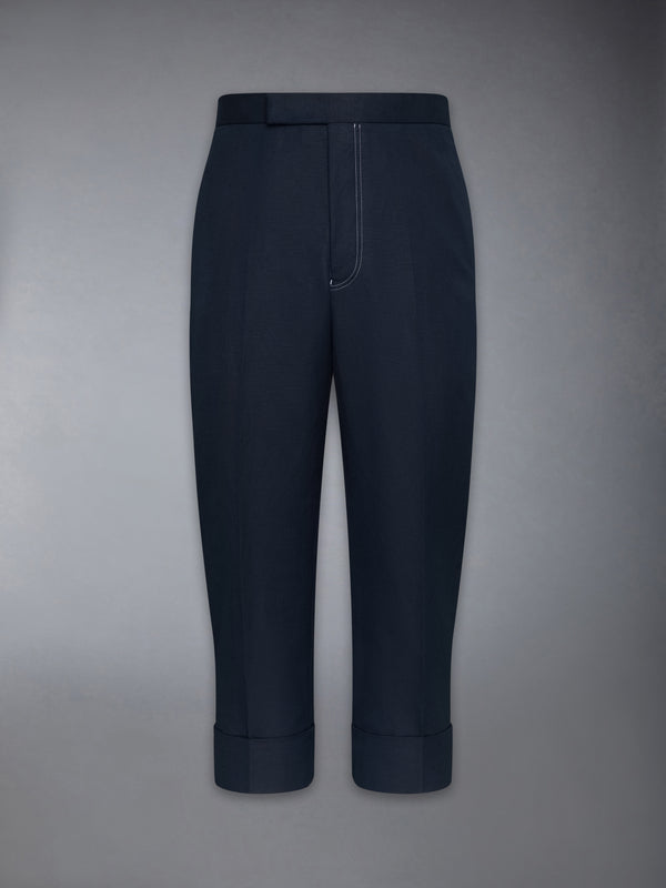 LINEN COTTON LOW RISE BACKSTRAP TROUSER - featured image