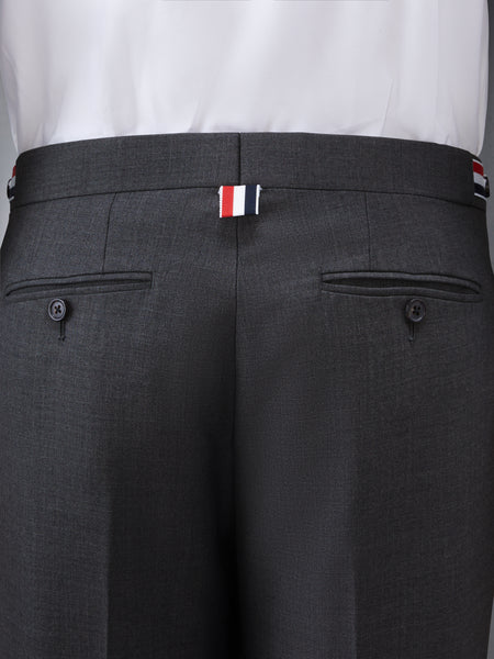 SUPER 120's TWILL LOW RISE TROUSER DARK GREY