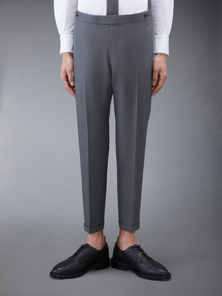 SUPER 120's TWILL LOW RISE TROUSER MED GREY