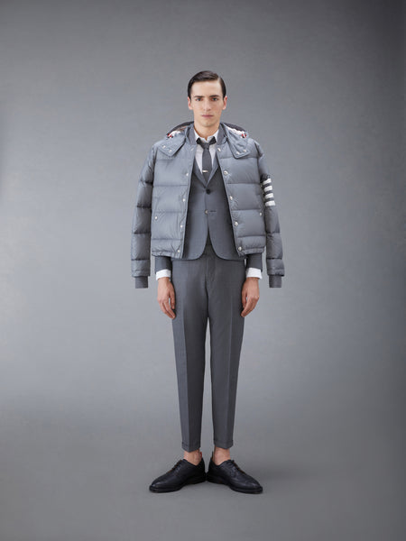 SUPER 120's TWILL LOW RISE TROUSER MED GREY