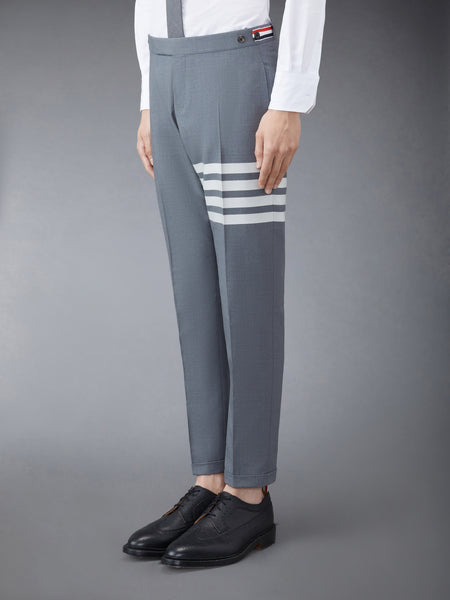 PLAIN WEAVE 4-BAR LOW RISE TROUSERS MED GREY