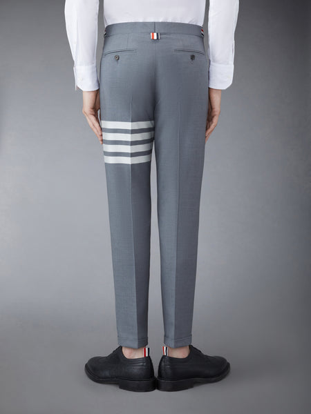 PLAIN WEAVE 4-BAR LOW RISE TROUSERS MED GREY