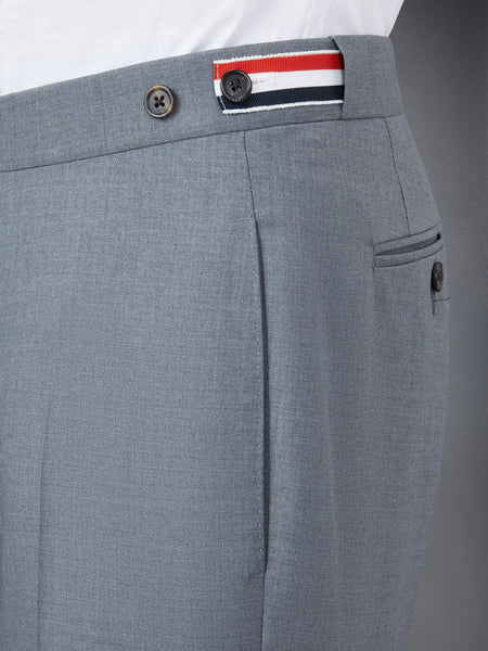 PLAIN WEAVE 4-BAR LOW RISE TROUSERS MED GREY