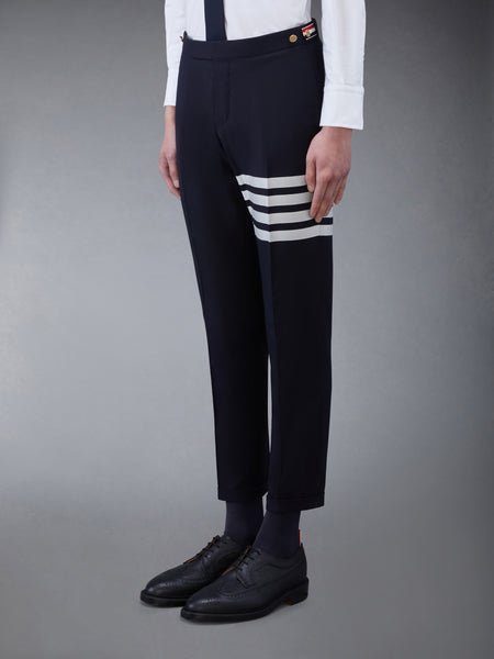 PLAIN WEAVE 4-BAR LOW RISE TROUSERS NAVY