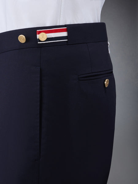 PLAIN WEAVE 4-BAR LOW RISE TROUSERS NAVY