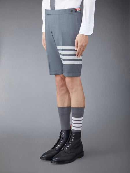PLAIN WEAVE 4-BAR LOW RISE SHORTS MED GREY