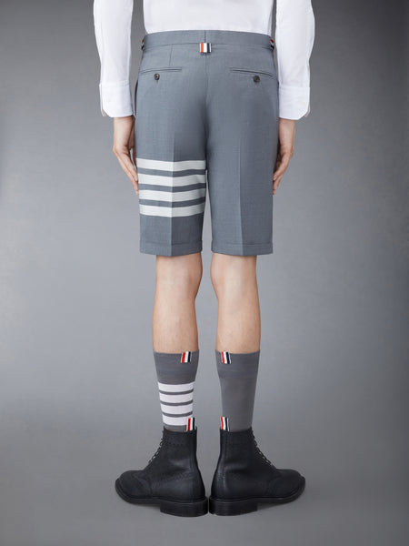 PLAIN WEAVE 4-BAR LOW RISE SHORTS MED GREY
