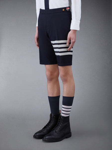 PLAIN WEAVE 4-BAR LOW RISE SHORTS NAVY