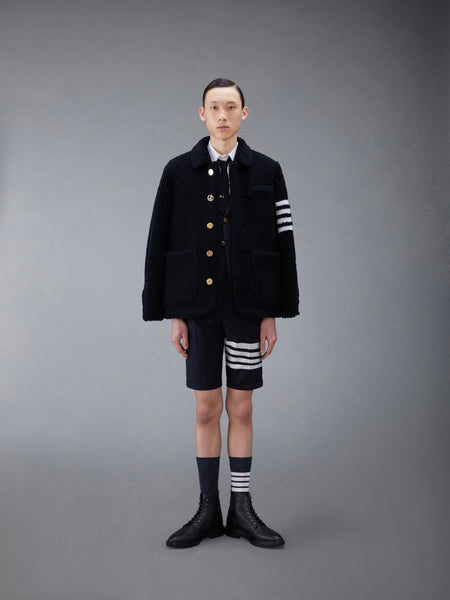 PLAIN WEAVE 4-BAR LOW RISE SHORTS NAVY