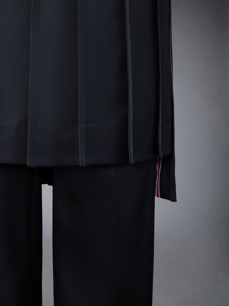 Super 120's Collage Pleated Trouser Skirt BLACK