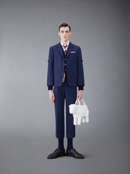 TYPEWRITER CLOTH CLASSIC BACKSTRAP TROUSER NAVY