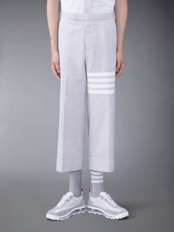 FUNMIX 4-BAR SEERSUCKER LOW RISE TROUSERS - featured image