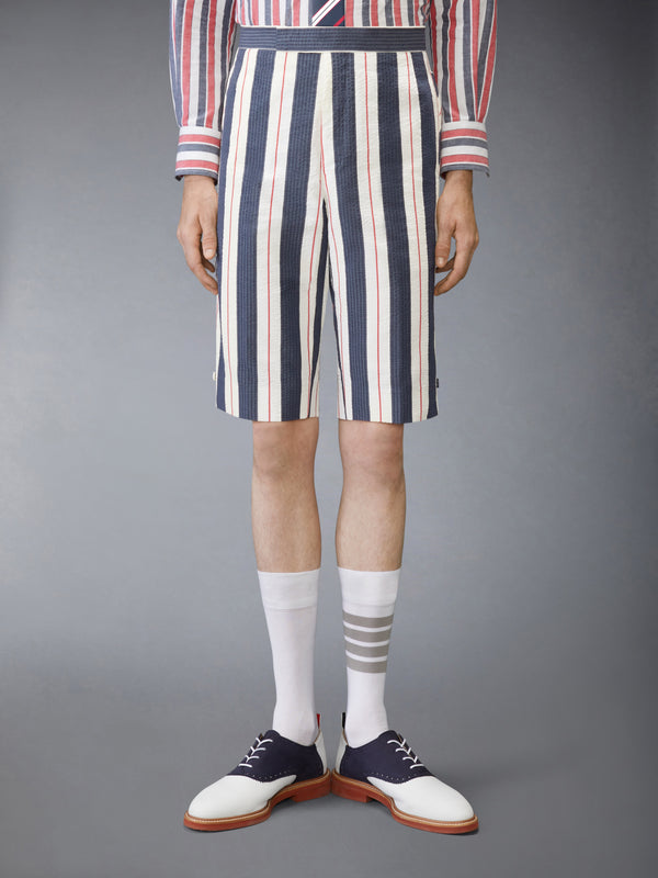 STRIPED SEERSUCKER BACKSTRAP SHORTS - image 1