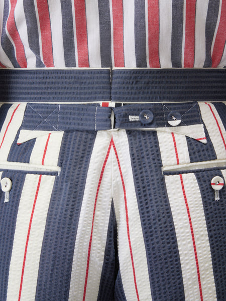 STRIPED SEERSUCKER BACKSTRAP SHORTS RWBWHT