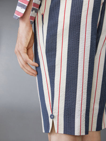 STRIPED SEERSUCKER BACKSTRAP SHORTS RWBWHT