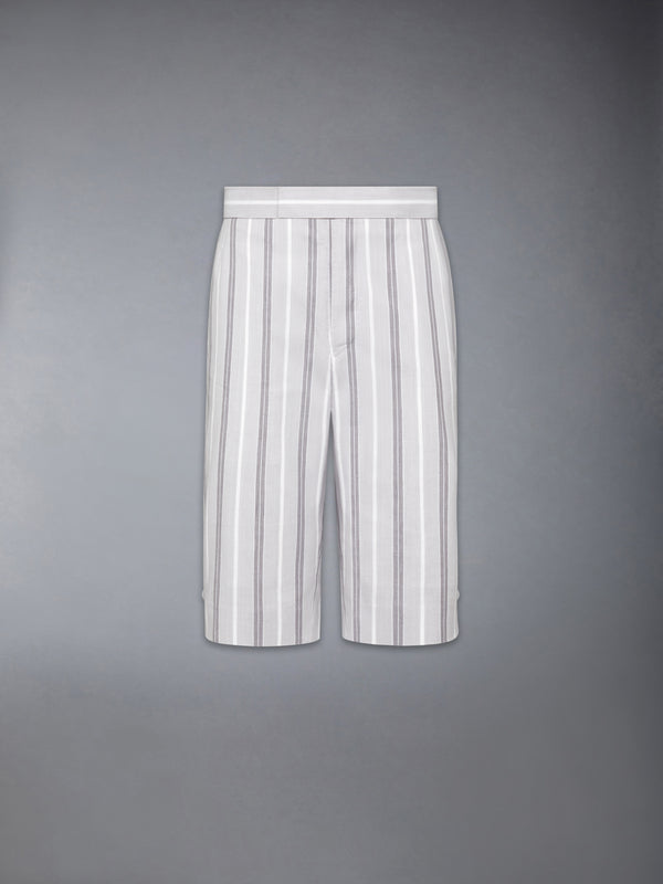 MADRAS COTTON REPP STRIPE BACKSTRAP SHORTS - featured image