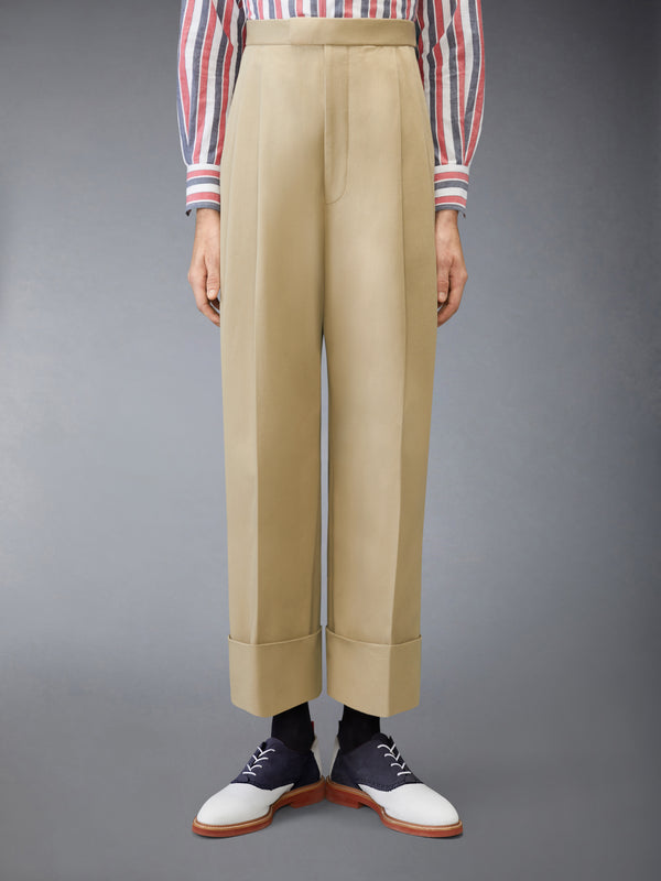 COTTON GABARDINE DOUBLE PLEAT TROUSER - image 1