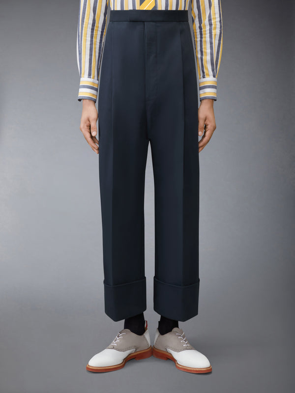 COTTON GABARDINE DOUBLE PLEAT TROUSER - image 1