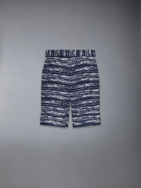 MELANGE TULLE YARN TWEED BELTLOOP SHORTS NAVY