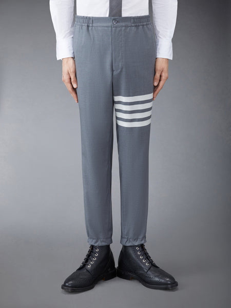 PLAIN WEAVE 4-BAR TRACK TROUSER MED GREY