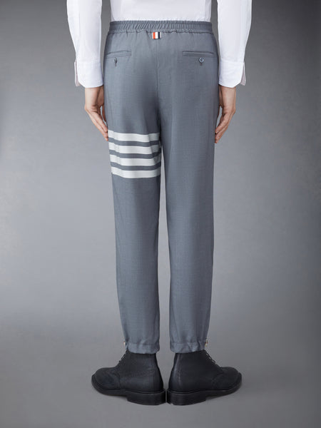 PLAIN WEAVE 4-BAR TRACK TROUSER MED GREY
