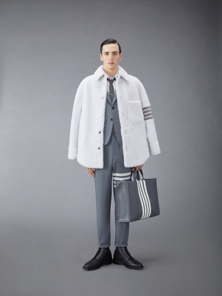 PLAIN WEAVE 4-BAR TRACK TROUSER MED GREY