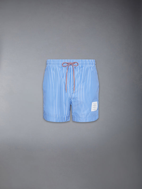 PINSTRIPE PRINTED TECH SWIM SHORTS - featured image