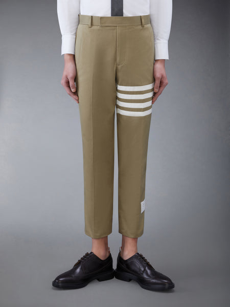 COTTON TWILL 4-BAR UNCONSTRUCTED CHINO TROUSERS CAMEL
