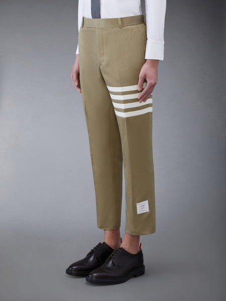 COTTON TWILL 4-BAR UNCONSTRUCTED CHINO TROUSERS CAMEL
