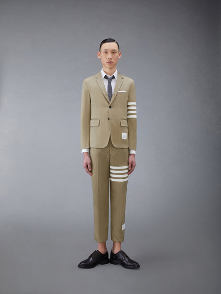 COTTON TWILL 4-BAR UNCONSTRUCTED CHINO TROUSERS CAMEL