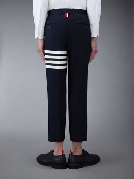 COTTON TWILL 4-BAR UNCONSTRUCTED CHINO TROUSERS NAVY