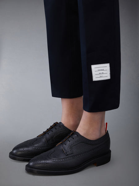 COTTON TWILL 4-BAR UNCONSTRUCTED CHINO TROUSERS NAVY