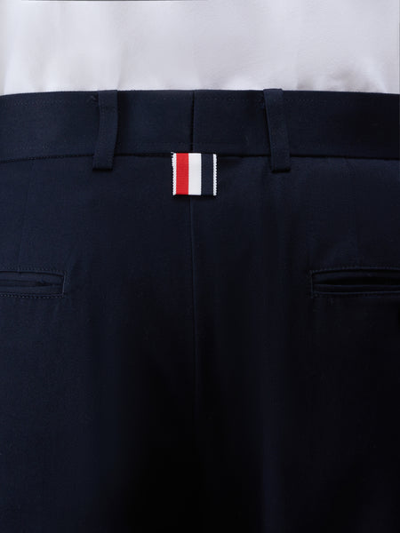 COTTON TWILL 4-BAR UNCONSTRUCTED CHINO TROUSERS NAVY