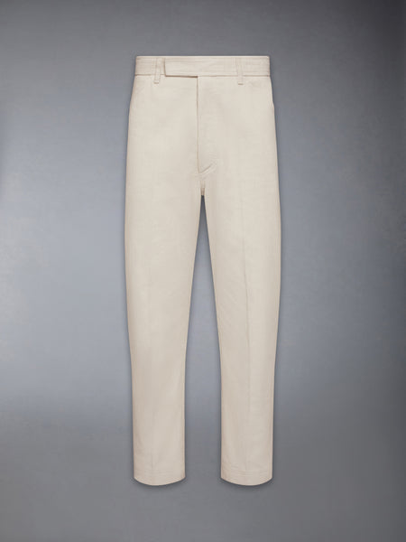 NARROW WALE CORDUROY TAPERED CHINO TROUSER NATURAL WHITE