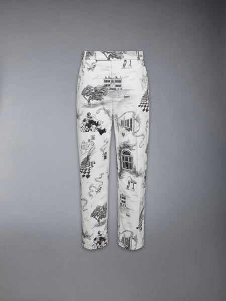 CANVAS HECTOR TOILE UTILITY CHINO TROUSER BLK/WHT