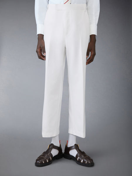 COTTON TWILL UTILITY TROUSER WHITE