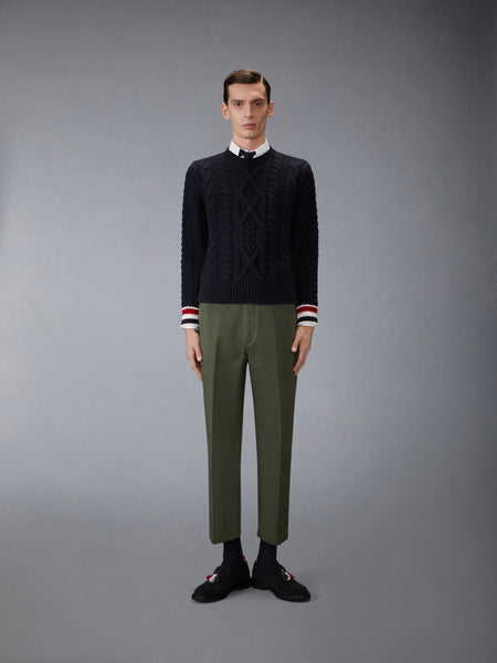 COTTON TWILL UTILITY TROUSER GREEN