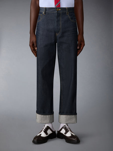SELVEDGE DENIM BACKSTRAP TROUSER NAVY